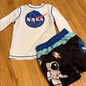 NASA rash guard and swim shorts